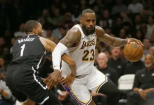 LeBron James anota 40 puntos mientras los Lakers vencen a los Nets