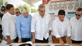Abinader supervisa en Santiago la construcción del monorriel