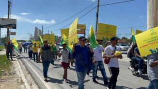 Frente Amplio realiza protesta contra la carestía en Nagua