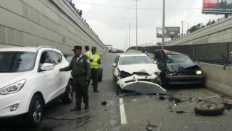 Cuatro lesionados en accidente múltiple en capital dominicana