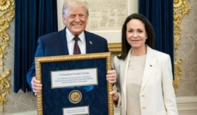 EEUU: Trump dice ha recibido el Nobel de la Paz de Corina Machado