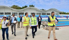 Ministros Kelvin Cruz e Ito Bisonó inspeccionan avances de obras para Juegos Centroamericanos